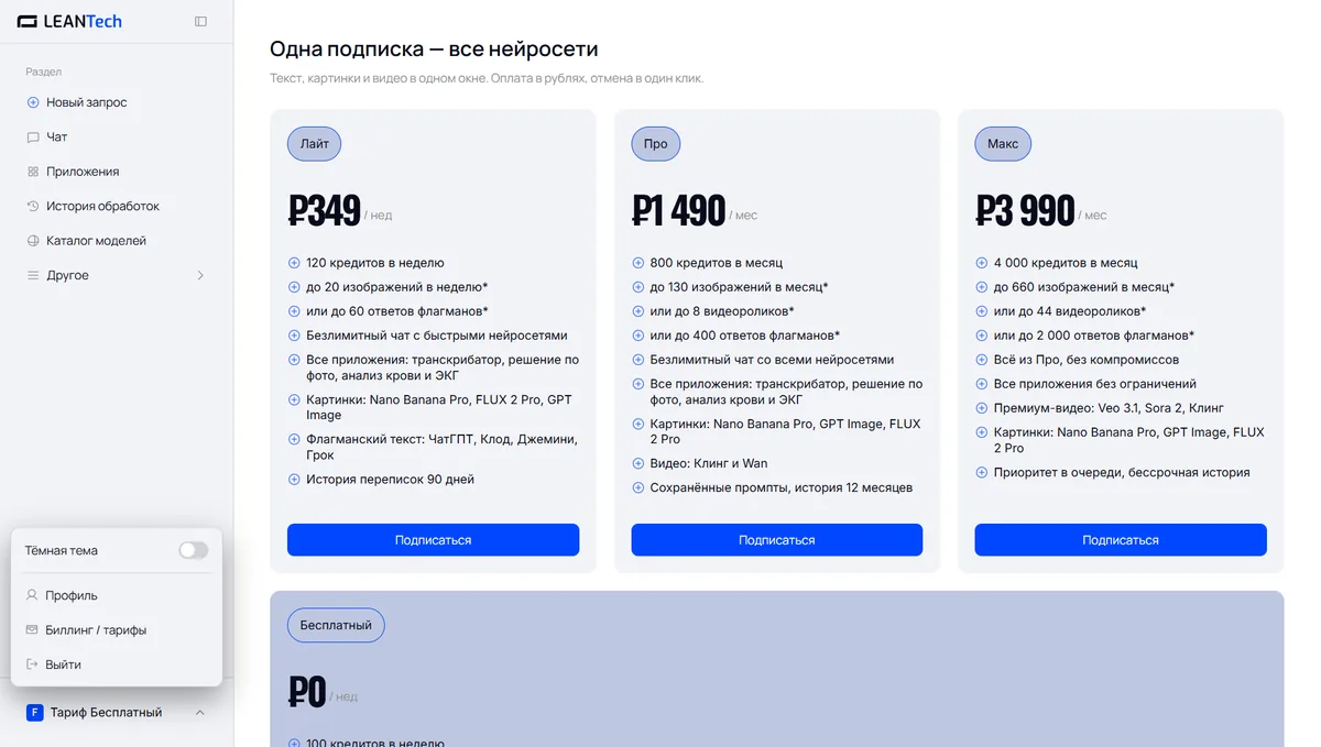 Оплата Wan AI картой РФ